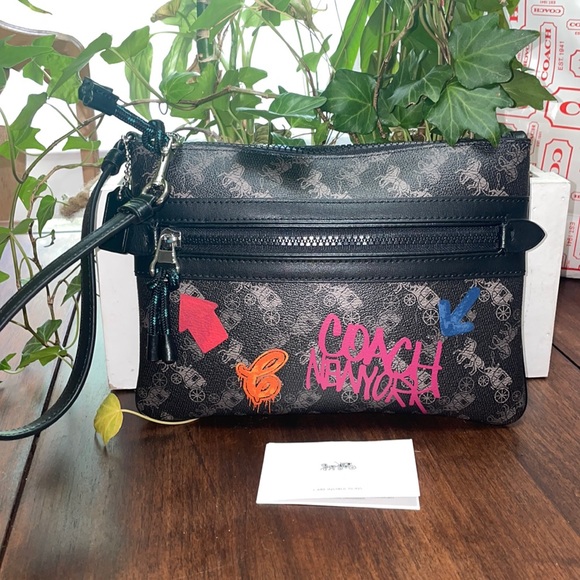 Coach Graffiti Wristlet - Picture 1 of 8